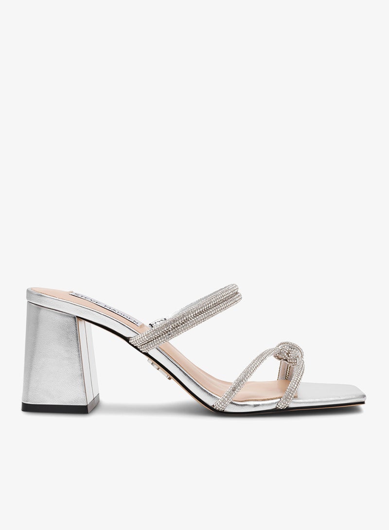 STEVE MADDEN Shimmer Sandals with Rhinestone Embellishment - Image 1